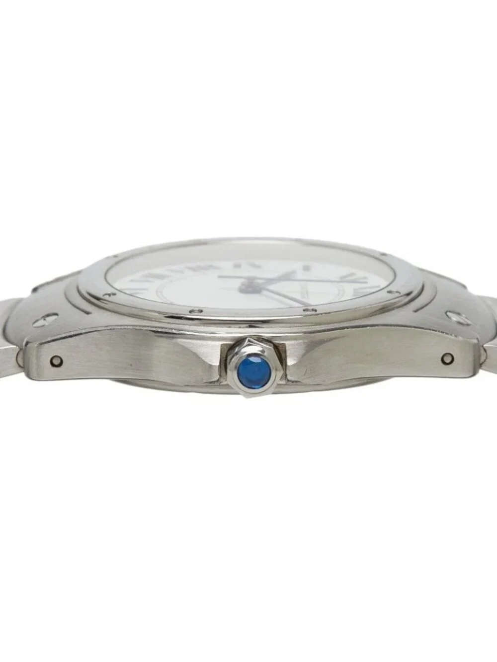Cartier Santos Ronde Watch LM White Silver Stainless Steel